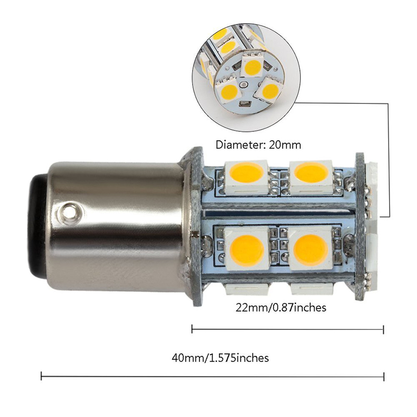 Led Bayonet Bulb Single Contact With 13leds - Warm White